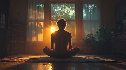 man in prayer young man sitting alone in front of a window in a lonely house