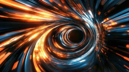 Abstract Vortex of Light and Color: A Journey Through a Digital Cosmos