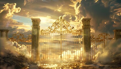 A closed, golden gate barring entry to heaven © Олександр Малаков