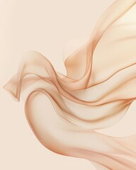 Abstract Beige Wave Fabric Background
