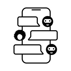 Two users engage in a chat on a messaging app. The display features text bubbles and profile icons representing each user, enhancing digital communication