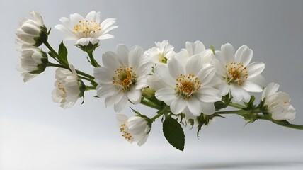 Obraz premium white flowers on white background