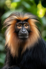 Obraz premium Portrait of lion-tailed macaque. 