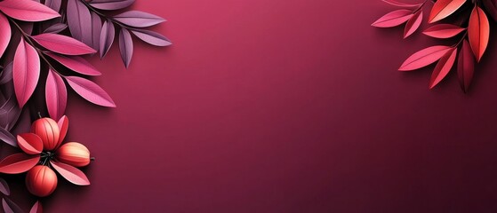 Fototapeta premium Chinese New Year A red background with a purple leafy border