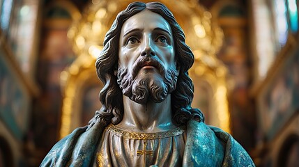 Fototapeta premium portrait of jesus christ on background