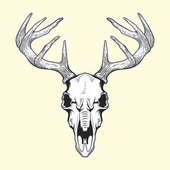 Vintage deer head skeleton design