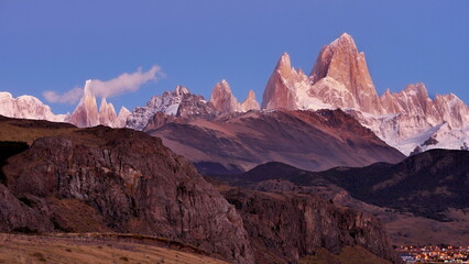 Beautiful wild mountains in the Argentine Andes in Patagonia. Fantastic natural scenery.