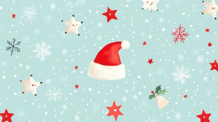 Festive christmas design with snowflakes and stars cute illustration holiday theme cheerful atmosphere playful concept