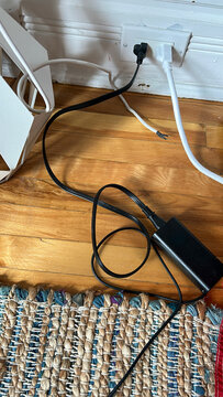 UGC Messy Electric cables on the floor 