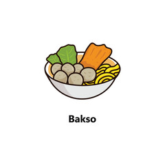Bakso Indonesian Traditional Food Vector Illustration
