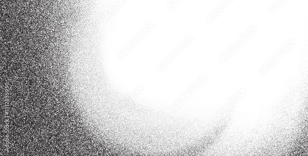 Poster abstract noise and grain pattern with spray, glitter, and stipple effects. black and white geometric