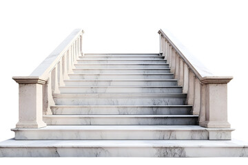 Marble staircase with stone stairs in building in PNG isolated on transparent background © john