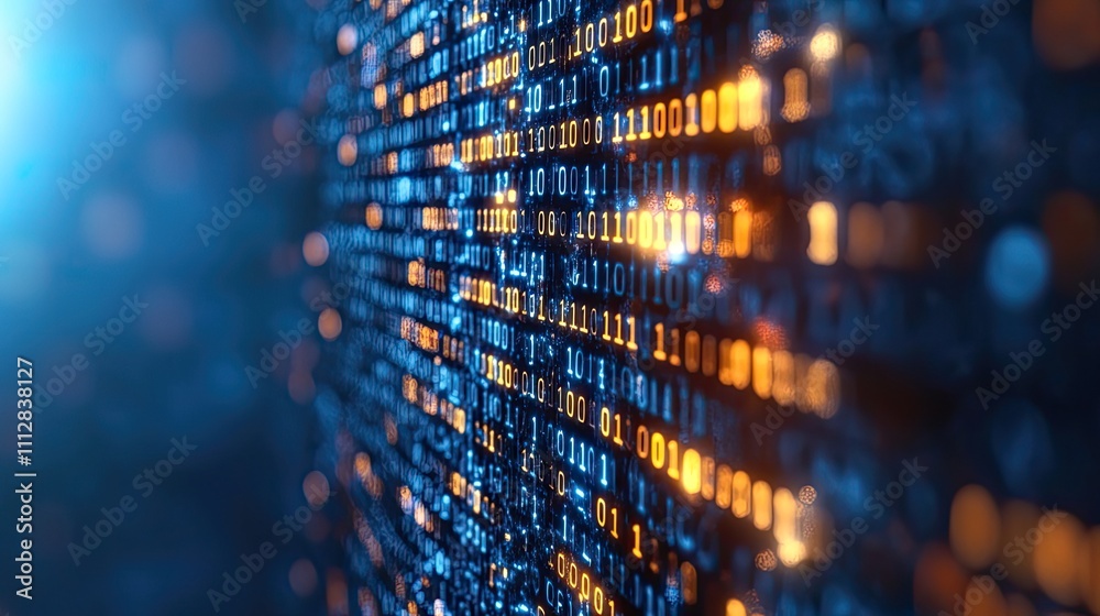 Poster software developer program codes flowing in the background wallpaper 3d smoot