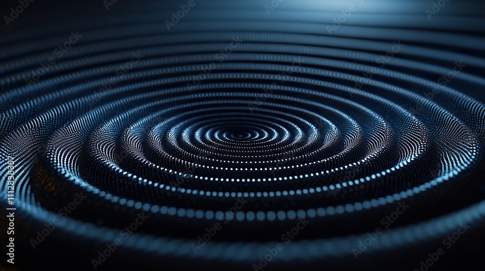 Aufkleber spreading circles on dark background motion hypnotic animation with expanding circles from center centralized circles with hypnotic effect on black backgroun