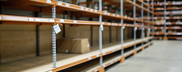 Supply chain disruption empty shelves in retail stores highlighting economic challenges