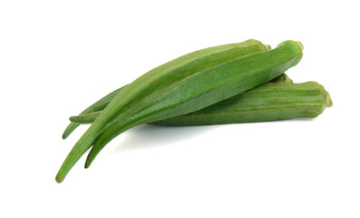 Fresh okra isolated on a white background