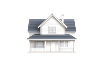 White house flat icon illustration in PNG isolated on transparent background