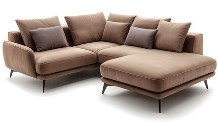 Obraz premium A brown couch with pillows on it