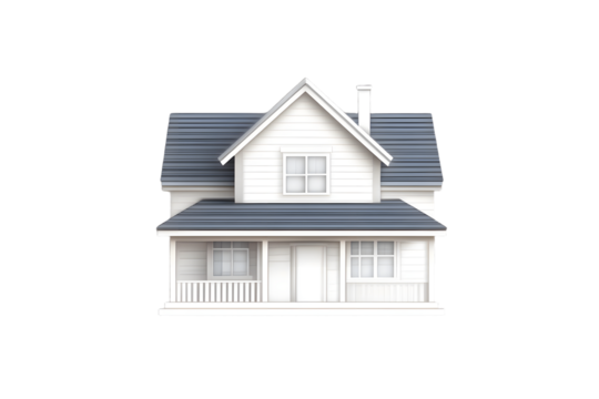 White house flat icon illustration in PNG isolated on transparent background