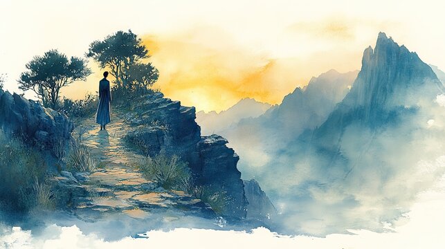 the god who sees me old testament watercolor biblical illustration