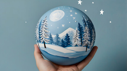 snow globe in hand