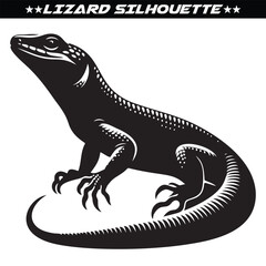 Lizard silhouette vector isolated on white background