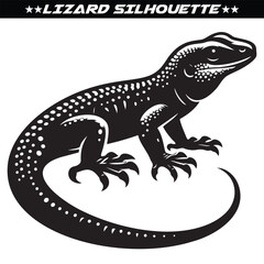 Lizard silhouette vector isolated on white background
