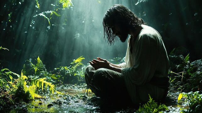 thy will be done jesusr prayer in the garden jesus praying fervently in the garden of gethsemane before his sacrifice