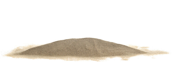 Desert sand pile, dune isolated on white, with clipping path, side view  © dule964
