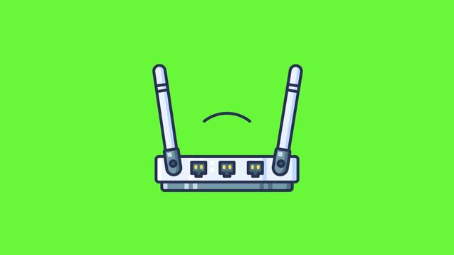 router animation video vector with green background, hd