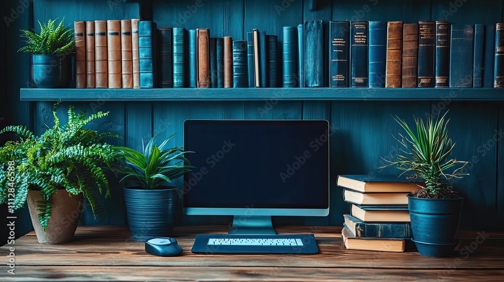 Poster top view of a secure online exam configuration with proctoring system for distance education and academic integrit