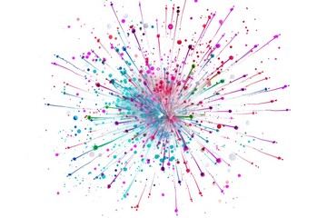 Obraz premium Fireworks White. Explosive Blast of Colors for Happy New Year Celebration