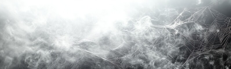 Spider web that is hanging from a tree, space for text