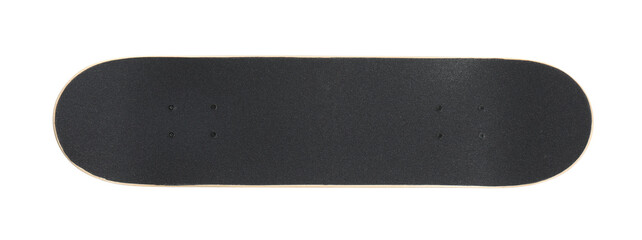 One skateboard isolated on white, top view. Sports equipment