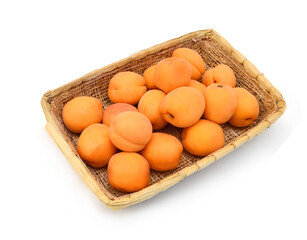 Peaches isolated on white background