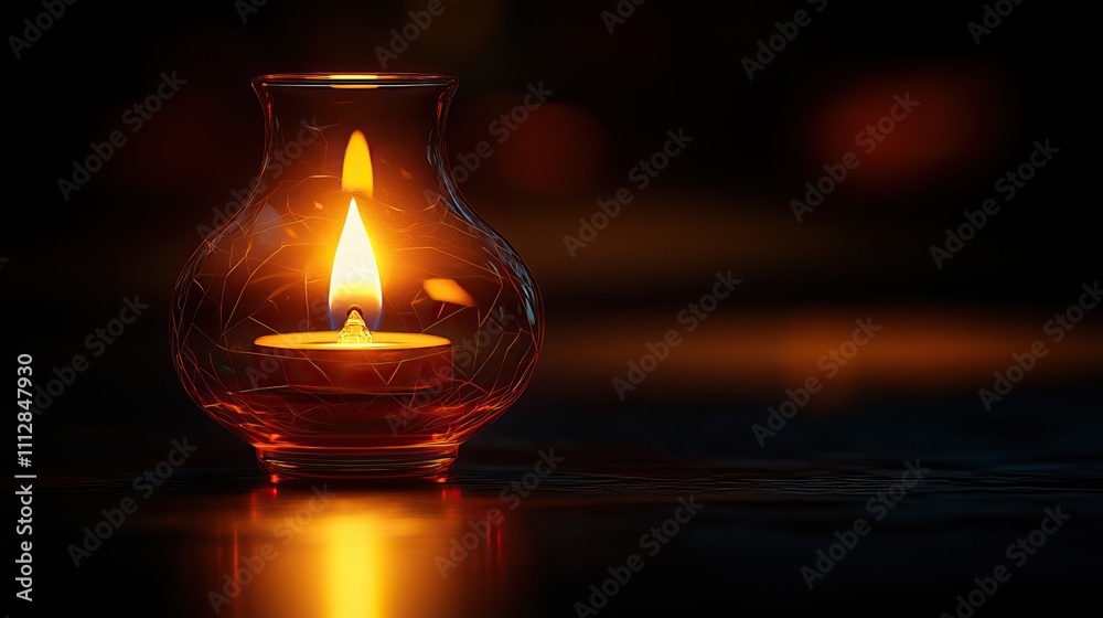 Poster using polygonal lines to create a bright light in an incandescent lamp on a dark background represents creativity innovation and technolog