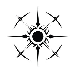 Obraz premium Floral Design A classic black and white floral design element featuring elegant, curved leaves and intricate detailing. Ornamental Perfect for use in decorative borders, logos