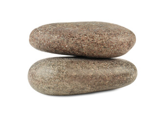 Two stacked spa stones isolated on white