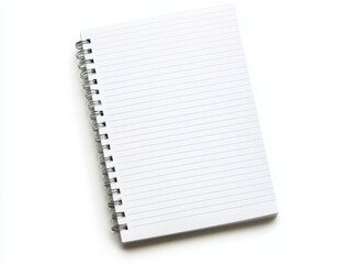 blank spiral notebook with lined pages, perfect for writing notes and ideas. Its clean design invites creativity and organization for students and professionals alike