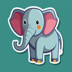 Naklejka premium Adorable Cartoon Elephants with Playful Expressions Perfect for Children’s Books and Educational Materials About Wildlife.