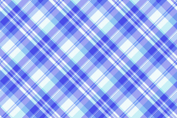 Japanese seamless fabric check, template pattern tartan textile. Stripe background vector texture plaid in blue and light colors.