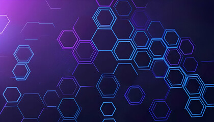 Hexagonal Pattern in a Purple and Blue Futuristic Background