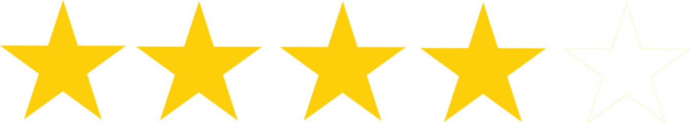 four stars icons rating vector