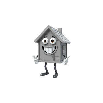 recommend clip art: 3d house cartoon character, with a thumbs up. Ai generated