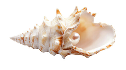 Seashell with pearl transparent background