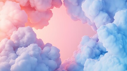 Experience a dreamy atmosphere with fluffy clouds showcasing glowing edges. Generative AI