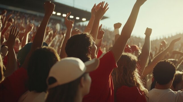 Excited Crowd Cheering At A Sporting Event