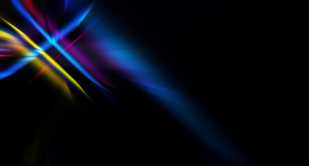 Dark abstract background with neon lines and shapes.