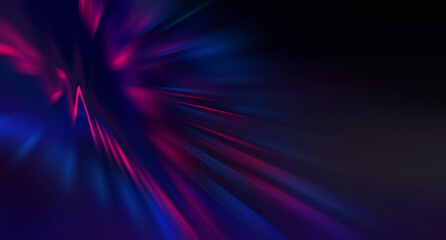 Dark abstract background with neon lines and shapes.