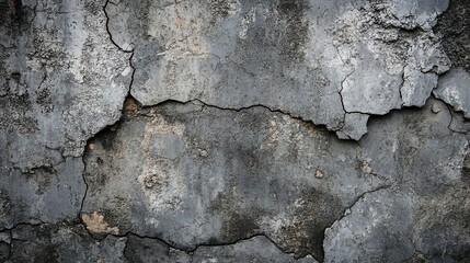 Obraz premium A close-up of an aged, cracked, and weathered concrete wall.